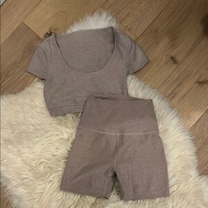 Beyond yoga set, heather birch XS